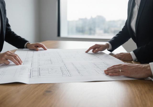 Architekturbesprechung im Büro